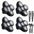 4 Pack Head Shaver Replacement Blades, 5 Blades Shaver Replacement Heads for Bald Men Universal Head and Face Electric Razor Kit with 4 Cleaning Brush