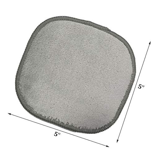 Polyte Premium Hypoallergenic Microfiber Fleece Makeup Remover and Facial Cleansing Cloth, 5 x 5 in, 10 Pack (Gray)