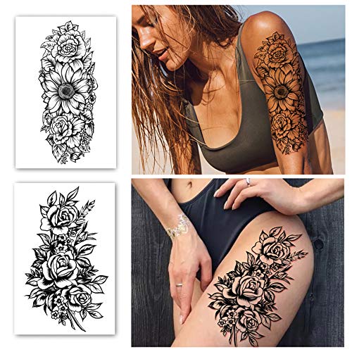 Waterproof Temporary Tattoo Sleeves for Women, 18 Sheets