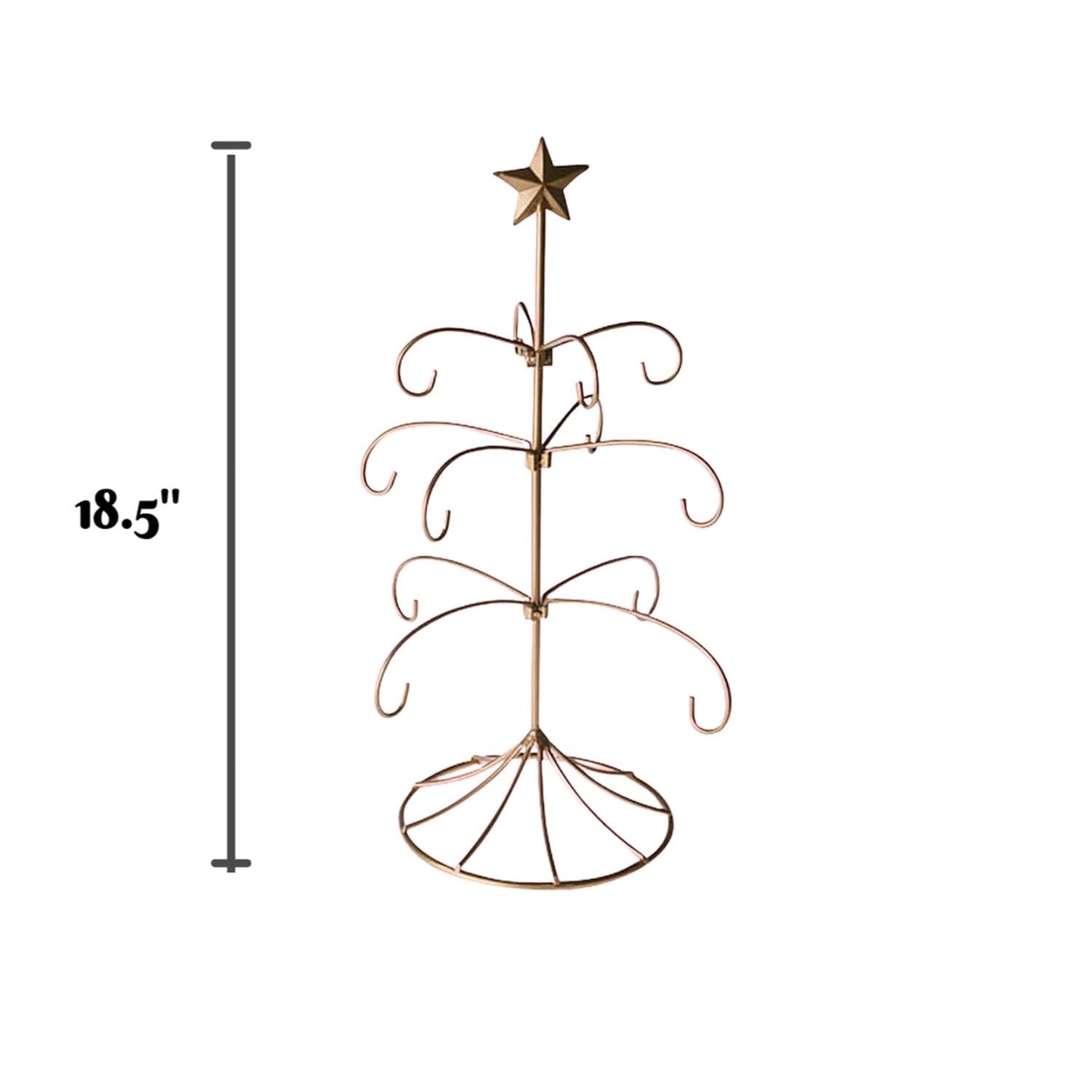 SIGNALS Christmas Tree Ornament Stand - Bride's Traditional Metal Ornament Display Tree Stand Holder - 18 Inch Table Top Christmas Tree Stand Holds 12 Ornaments