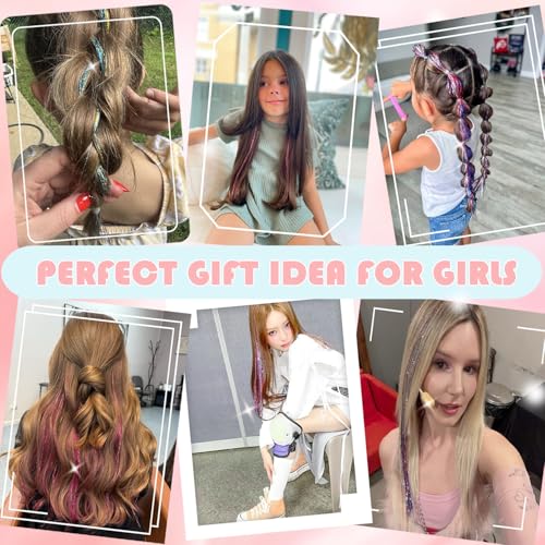 Hair Tinsel Kit 24 Colors 9800 Strands with Tools