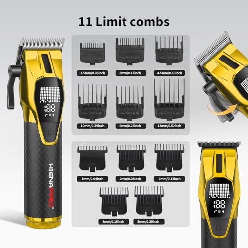 HIENA PRO Cordless Hair Clippers & Beard Trimmer Set for Men
