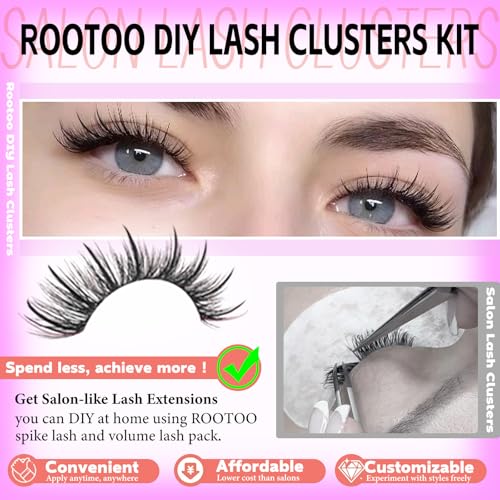 Lash Clusters with Spikes, 100D+120D Eyelash Clusters Extensions Individual D Curl Fluffy Wispy False Eyelashes DlY Manga Lashes Extension (12-22mm, Lash Clusters)