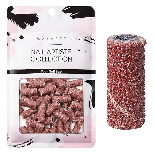 Makartt Sanding Bands for Nail Drill, 100 Pcs 2023 Upgrade Design Small Nail Sanding Files for 3mm Mandrel Bits, 80 Coarse Grits for Acrylic Nails Gel Removing Shaping, Manicure Nail Salon Use