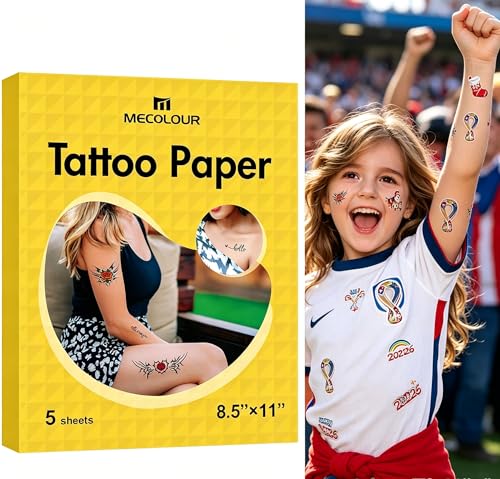 Printable Temporary Tattoo Paper 8.5x11 - 5 Sheets Inkjet