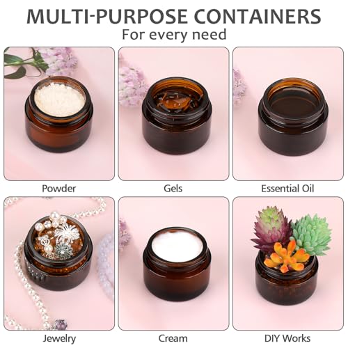 Accmor 1 oz Amber Glass Jars with Lids, 4-Pack