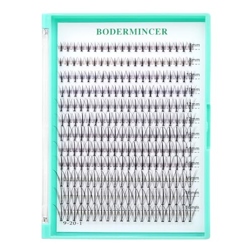 Bodermincer Black/Colored Cluster Lashes 240pcs 20D/40D DIY Eyelash Extension D Curl Long Individual Lashes Mixed Tray Faux Mink Lash Clusters Extensions 8-22mm (7D 8-10-12-14-16mm MIX)