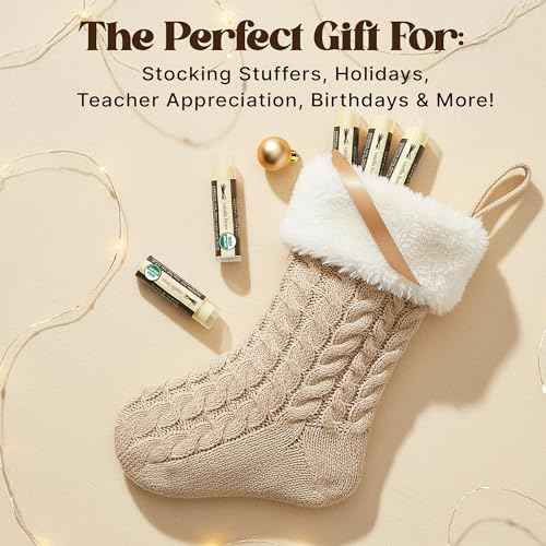 USDA Organic Lip Balm - USA Made with Natural Ingredients, Stocking Stuffers for Adults & Teens, Beeswax Vanilla Chapstick for Dry Lips, Beauty Gifts for Women, Birthday Gifts for Her & Him