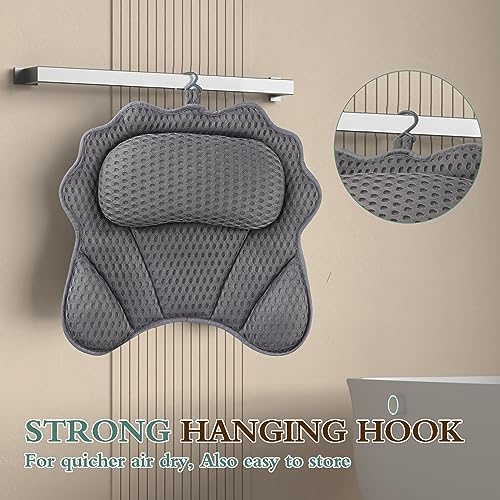 RUVINCE Ergonomic Bath Pillow with 6 Suction Cups