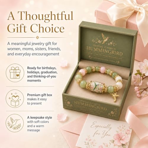 2026 Limited Edition Blessing Birds Bracelet with Gift Box - Inspirational Hummingbird Jewelry for Women