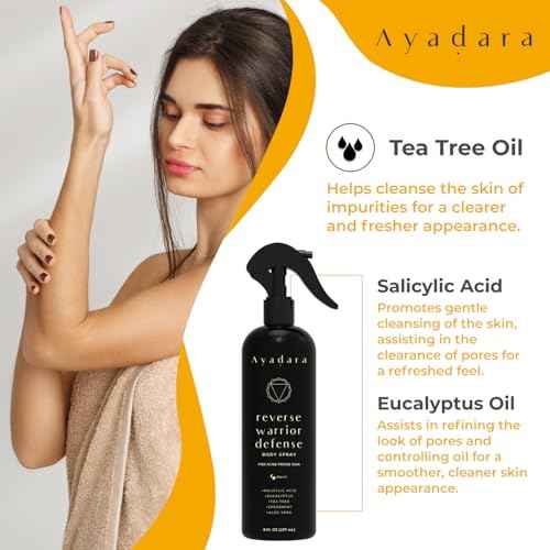 Bacne Treatment Body Spray, 8 fl oz, Cystic Back bacne Treatment Spray with Salicylic Acid, Tea Tree Chest, Butt and Body bacne Spray for Hormonal bacne, Bacne Treatment for Teens Adults, 2000 Sprays