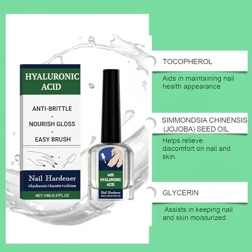 NovaCharm Hyaluronic Acid Nail Hardener - Strengthens Brittle Nails
