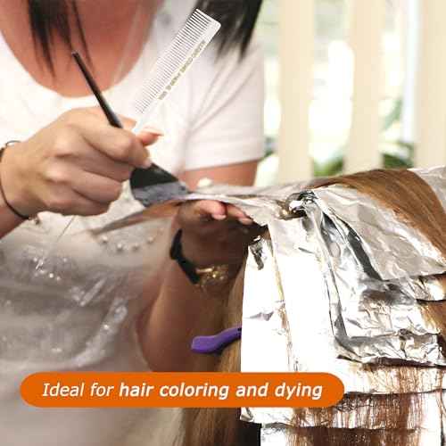 Allegro Combs LX #4630 - Set of 2 Coarse Teeth Pintail Combs, Stainless Steel Pins 1 Set (White)