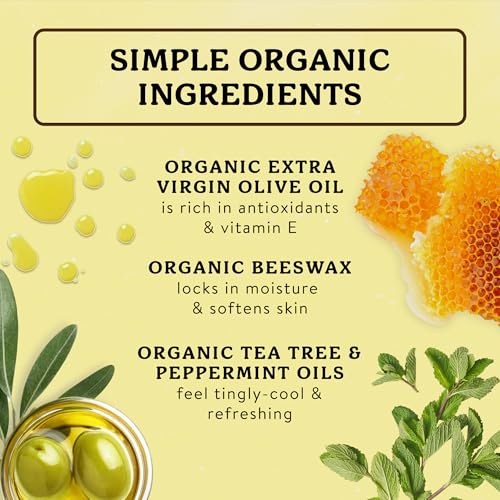 Badger Organic Foot Balm for Dry Cracked Heels, .75 oz