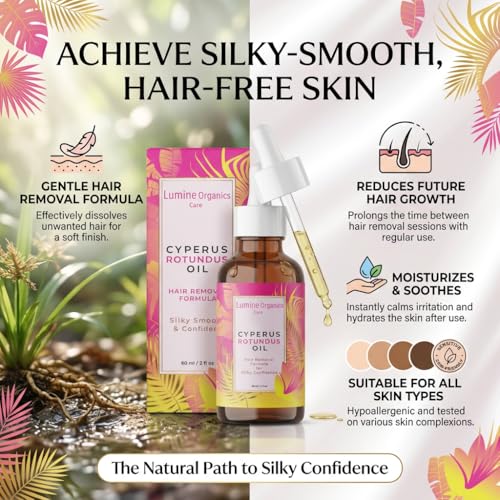Natural Cyperus Rotundus Oil for Hair Removal & Skin Care - 2PC