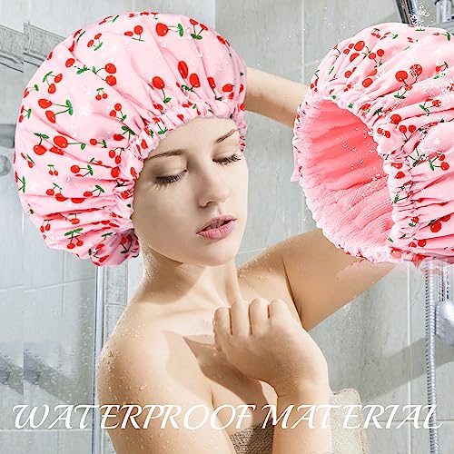 Waterproof Shower Cap for Women | Terry Lined, Adjustable, Reusable