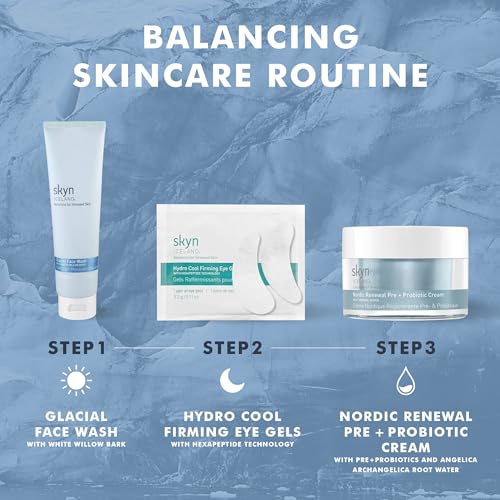 Skyn ICELAND Glacial Face Wash with White Willow Bark, Creamy Foaming Cleanser for Oily & Combination Skin, 5 Fl Oz