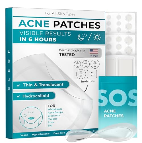 Pimple Patches for Face & Body - Overnight Treatment - Acne Patch for Zits, Dots, Bumps, Spots, Pimples, Whiteheads - Hydrocolloid Stickers -Vegan, Cruelty-Free, Hypoallergenic (XL,8mm,10mm,12mm,14mm)