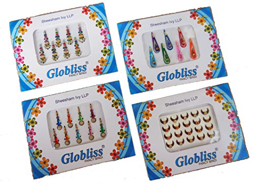 12 Pack Bindi Gems Collection - Colorful Forehead Face Stickers