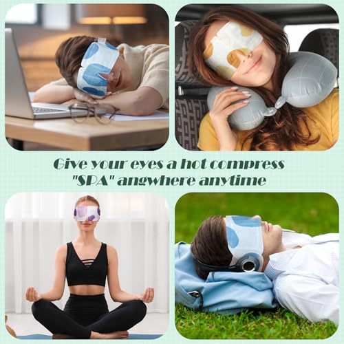 120 Pcs Steam Eye Masks Disposable Bulk Self Heated Eye Masks for Sleep Spa Dry Eyes Home Office Travel Relief Stress Relaxation, 3 Styles