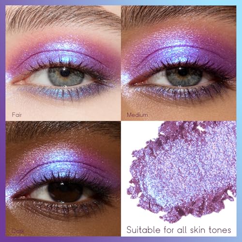 Holographic Purple Blue Pink Eyeshadow - Cream to Powder