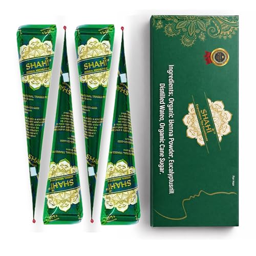 Shahi Natural Henna Hair Dye Cones - Reddish Brown, 4 Pack