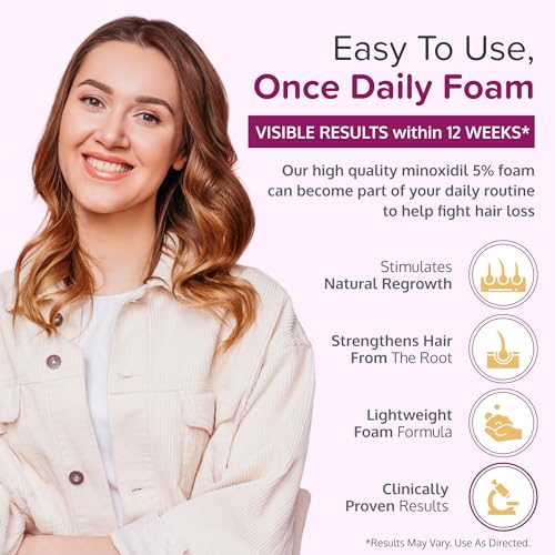 C'rcle 5% Minoxidil Foam for Women, Unscented, 2-Pack (4.2 fl oz each) 8-Month Supply