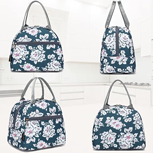 FlowFly Lunch Bag Tote Bag Lunch Organizer Lunch Holder Insulated Lunch Cooler Bag for Women/Men,Plum