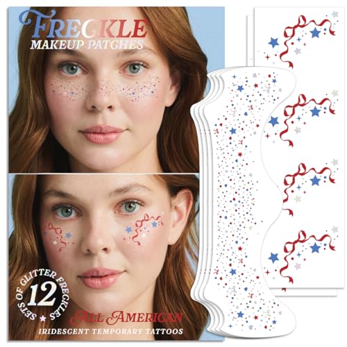 xo, Fetti Fourth of July Freckle Tattoos - 16 Pc