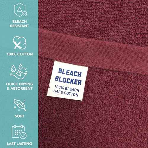 Arkwright Bleach Proof Salon Towels - Pack of 12 - Highly Absorbent, 100% Cotton, Quick Dry Spa Face Towel for Hair Stylist, Barber, Pedicure, and Esthetician, 16 x 27 in, Burgundy
