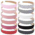 Wecoe 12-Pack Women's Headbands - Polka Dot & Plaid Designs