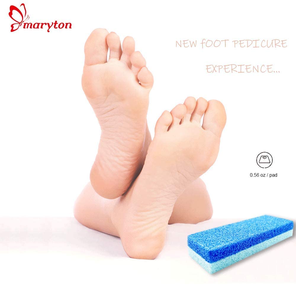 Maryton Foot Pumice Stone for Feet Hard Skin Callus Remover and Scrubber (Pack of 4) (Blue)