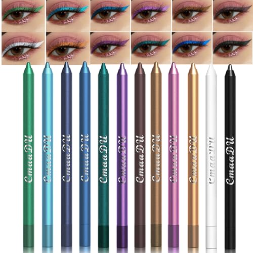 RoseFlower 12 Color Eyeliner Set - Waterproof Neon Eye Liner