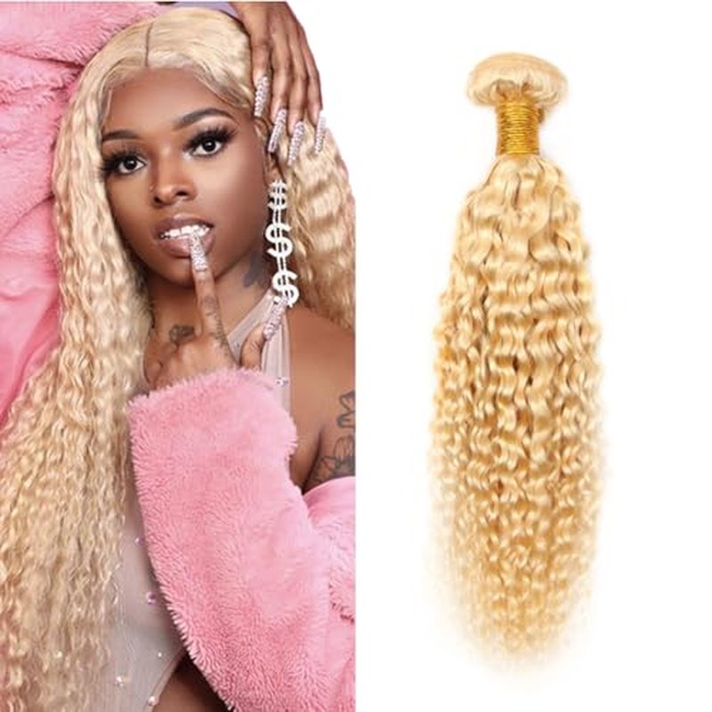 613 Blonde Curly Hair Bundles 28 Inch Virgin Human Hair