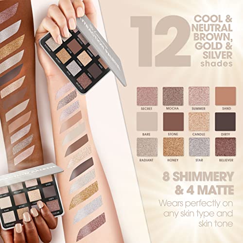 Eyeshadow Brush Set (Black) with Attraction Smokey Eyeshadow Palette