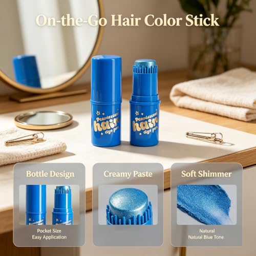 Temporary Hair Color Wax Stick - Shimmer Blue Hair Chalk