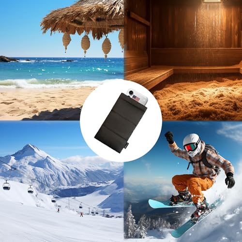 SAFACUS Brown Thermal Phone Case - Outdoor Insulated Pouch for iPhone & Galaxy