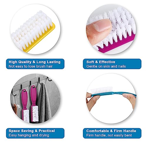 24pcs Nail Brush Set with Long Handle for Nail Cleaning & Care