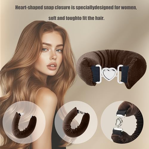 Heatless Hair Curlers Overnight Set - Jumbo Velvet Hair Rollers & Satin Bonnet