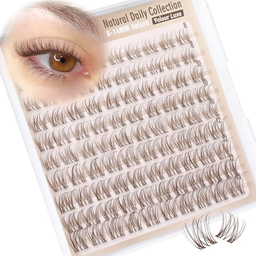 Brown Lash Clusters 8-14MM Clear Band Eyelashes