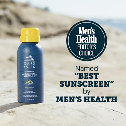 Oars + Alps SPF 50 Face & Body Broad Spectrum Sunscreen Spray | Fast-Absorbing, Lightweight, Non-Greasy, Hawaii Reef Act 104 Compliant, Water-Resistant, Octinoxate + Oxybenzone Free, 1.87 Oz, 4 Pack