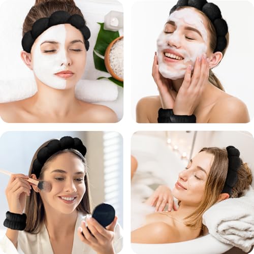 Spa Headband & Wristband Set - Face Washing Skincare Headbands