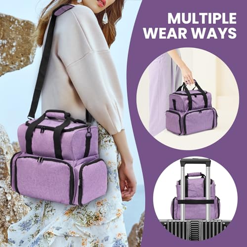 SANDARK Nail Case Holds 70 Bottles (15ml/0.5fl.oz) & Accessories, Purple