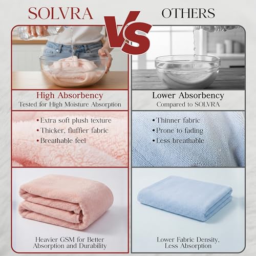 3 Pack Microfiber Hair Towel Wrap with Button, 26x10 Inch