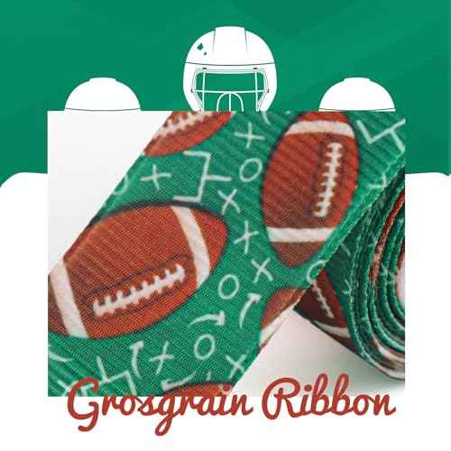 YanJie 2pcs 4'' Football Hair Bows Clips Glitter Ribbon Rugby Hair Clips Green Sports Theme Party Hair Accessories Baby Girl Football Outfit