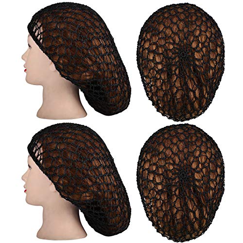 Waydress 2 Pcs Hair Nets Snood for Women Sleeping,Black, Gray