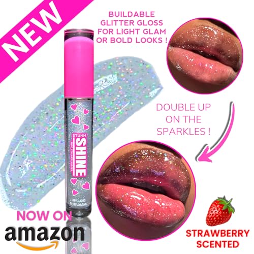 Glittery Holographic Lip Gloss - Sparkly Shine with Coconut Oil