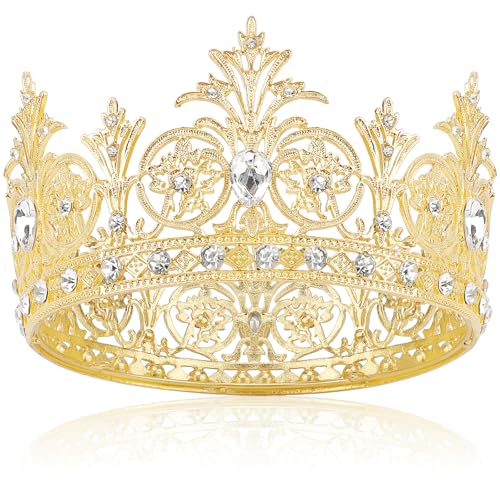 Aprince Gold Crown Queen Crown for Women Crystal Wedding Crowns and Tiaras for Women Rhinestone Princess Bride Crown Hair Accessories for Costume Birthday Party Pageant Prom