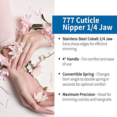 Mehaz Stainless Steel Cobalt Cuticle Trimmer, Nail Cuticle Nipper 1/4 Jaw, Cuticles Remover Clippers for Manicure & Pedicure Nail Tools