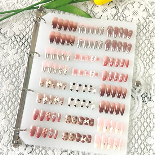 Large Press On Nail Organizer 10 PCS Clear Empty Press On Nail Storage Press On Nail Packaging for Fake Nail Storage Nail Display Nail Salon Press On Nail Supplies Organizer with Nail Tape